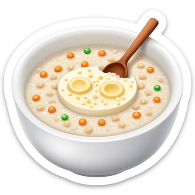 rice porridge with sprinkles cinnamonsugar and butter sticker