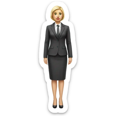 Russian woman full length in suit photorealistic serious sticker