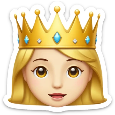 Wink emoji with crown sticker