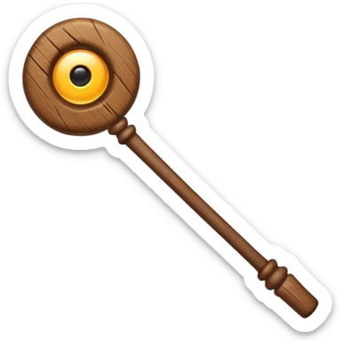 magic wooden staff with hole sticker