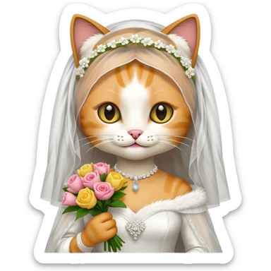 cat brides sticker