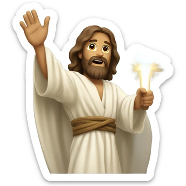 Jesus doing the kamehameha  sticker