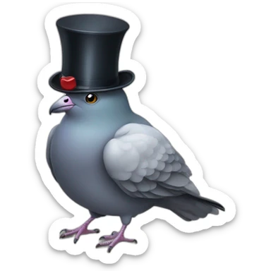 Pigeon with a top hat and a monocle sticker