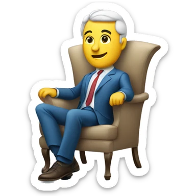 Businessman with blueprint in armchair sticker