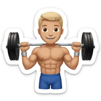 glorious gentlemen moustache lifting heavy weights and smiling sticker