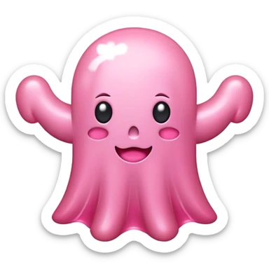 SPAM MEAT kawaii ghost EMOJI with bow sticker