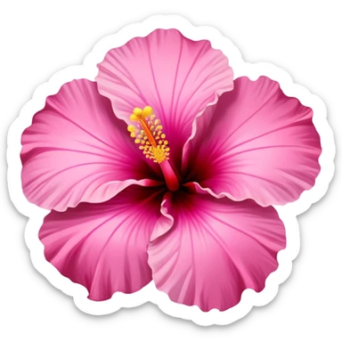 Pink hibiscus flower sticker