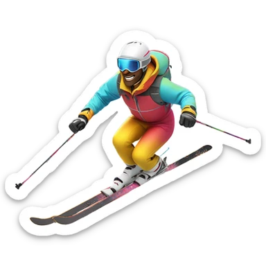alpine skiing sticker