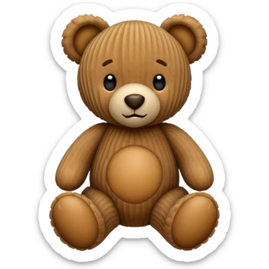 Patterned Corduroy texture ridges teddy bear sticker
