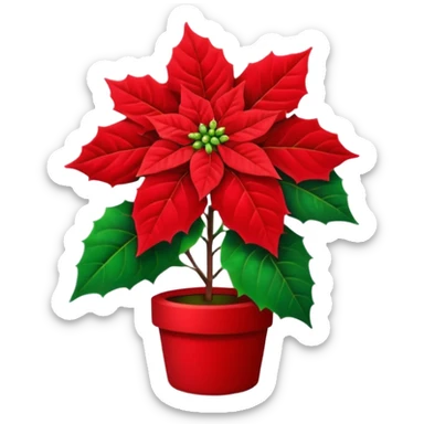 small christmas Poinsettia deco sticker