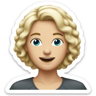 white woman with bob hair woman celebrating sticker