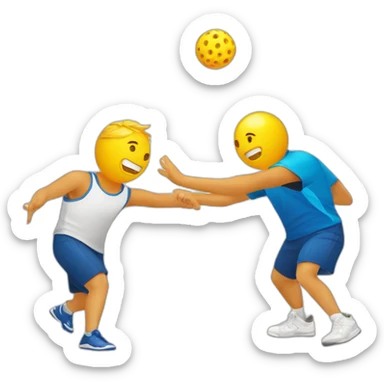 Pickleball player hitting another player in elbow sticker