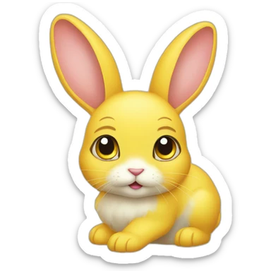 yellow bunny with oval eye catJAM sticker