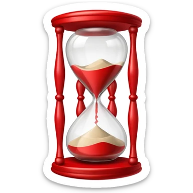 red hourglass sticker