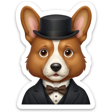 dog gentleman sticker