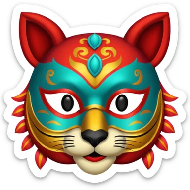 Festival themed animal Mask sticker