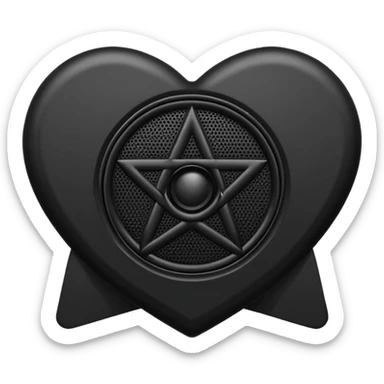 Black speaker heartagram sticker