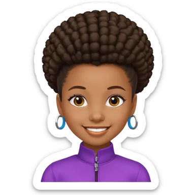 black girl with slick back afro puffkid sticker