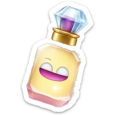 a perfume bottle with the sparkle emoji on it sticker