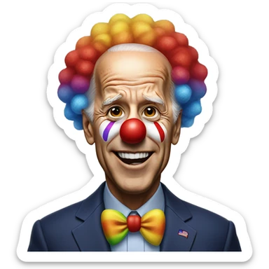 Biden in a clown outfit sticker