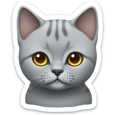 Cute Grey British shorthair cat full body sticker