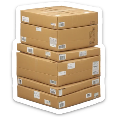 packages stacked up sticker