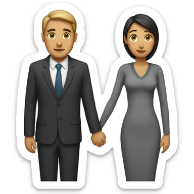 woman and man holding hands sticker