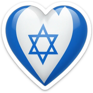 Israel flag made of blue and white hearts sticker