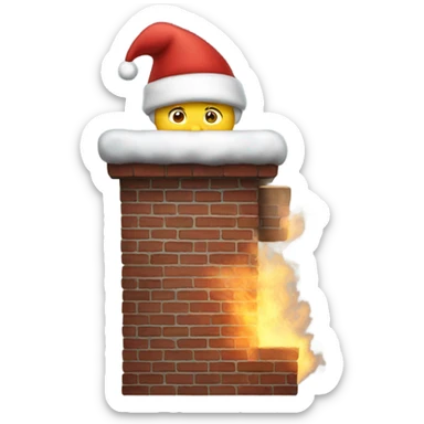 Santa coming down a chimney  sticker