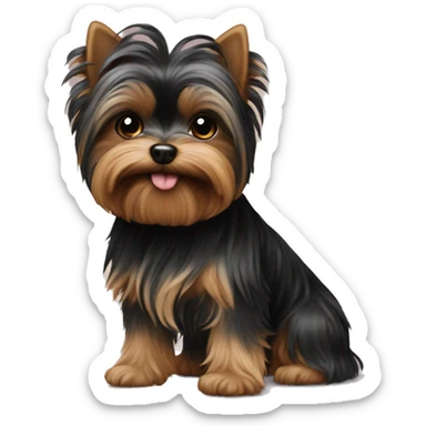 Small black yorki  sticker