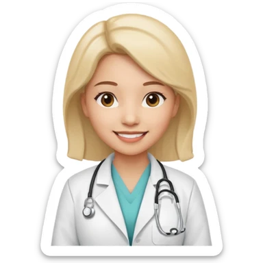 woman medic being accepted on a hospital sticker