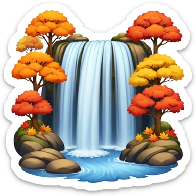 autumn waterfall sticker