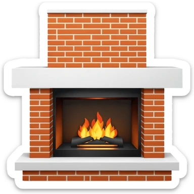 Modern Minimal Fireplace sticker