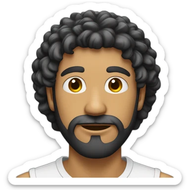 Homem barbudo e de cabelo baixo sticker