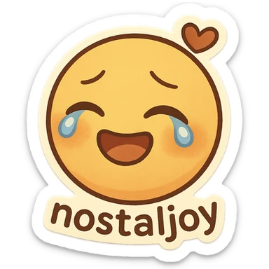 emoji representing the emotion of 'nostaljoy', a creative blend of sticker