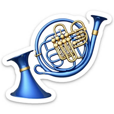 only blue french horn sticker