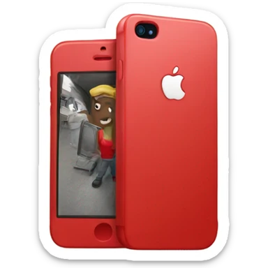 red iPhone sticker