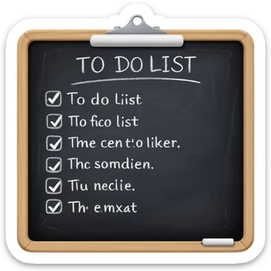 Todo list in a chalk board sticker