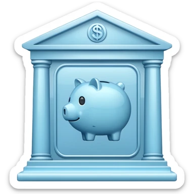 Bank pale blue, icon sticker