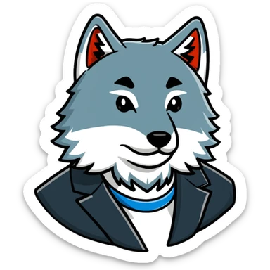 wolf with the face of Vladimir Zhirinovsky sticker