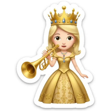 queen is playing on trumpet sticker