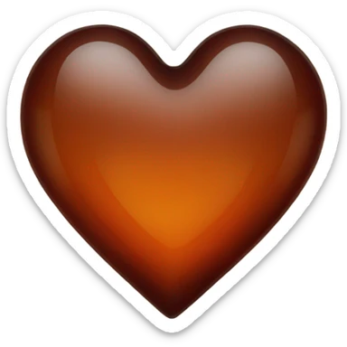 Burnt sienna glass heart sticker
