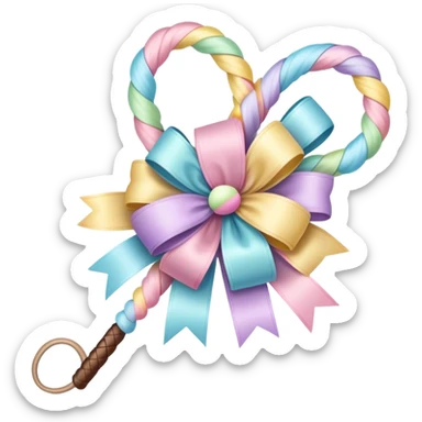 Easter whip decorated with colorful pastel bows sticker
