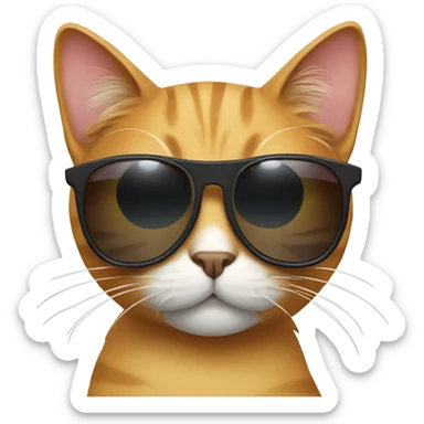 Cat with sunglasses sticker