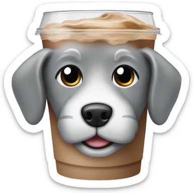 grey dog iced coffee sticker