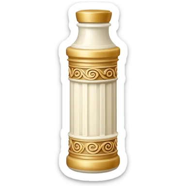Creamy salad dressing in a bottle shaped like a roman ionic column sticker