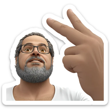 bearded man in white shirt sticker