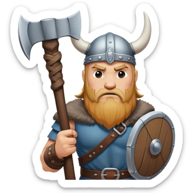 very sad Viking with an ax in his hands
realistic sticker