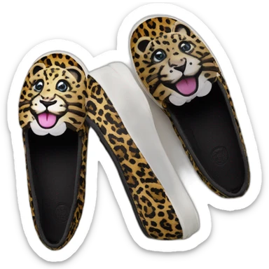 chausson ballerine isotoner léopard avec semelle en cuir sticker