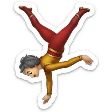medieval circus acrobat doing a backflip sticker